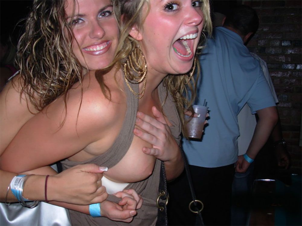 Friends playing with boobs