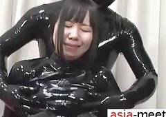Japanese latex catsuit girl