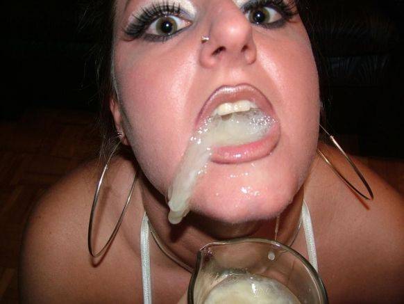 Cum Drinking From A Glass