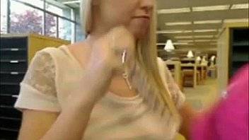 Blonde library squirt