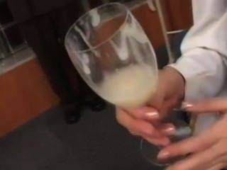 Cum drink out glass